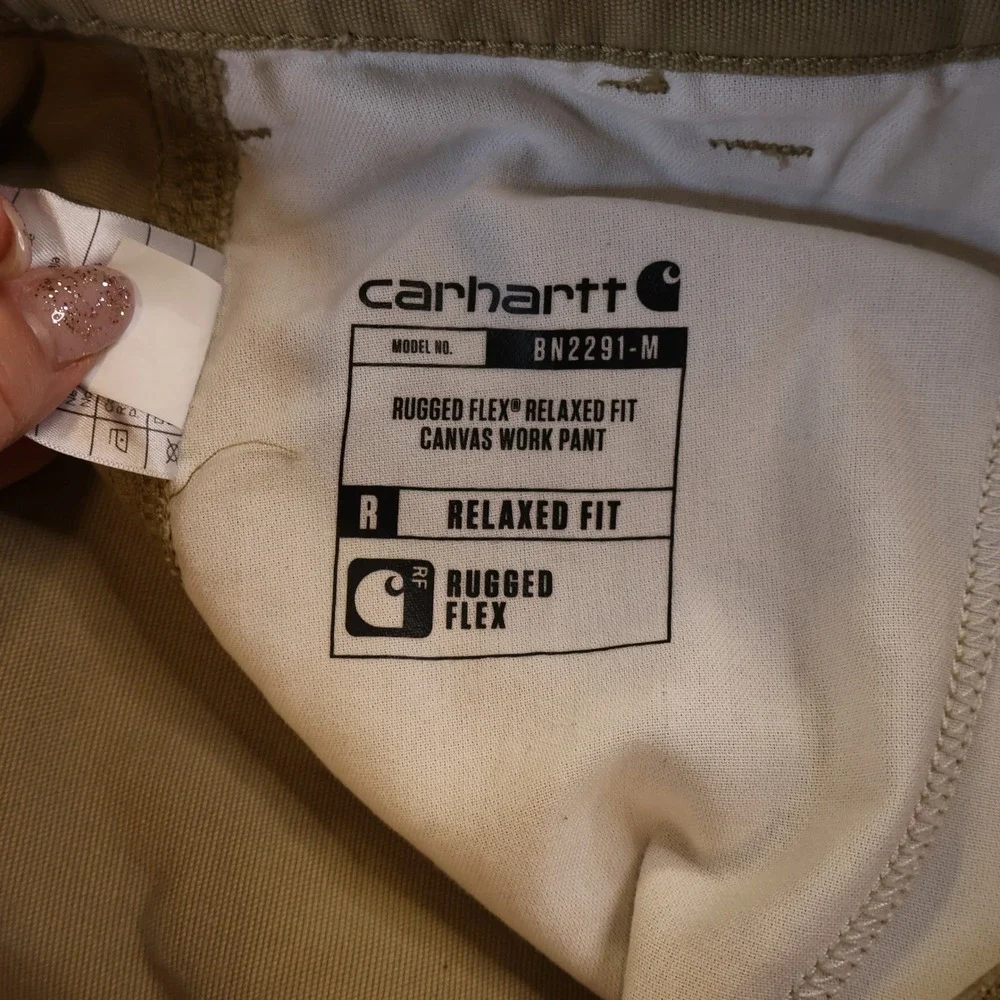 Carhartt Mens 36x32 Rugged Flex Relaxed Fit Canvas Work Pant Tan BN2291-M